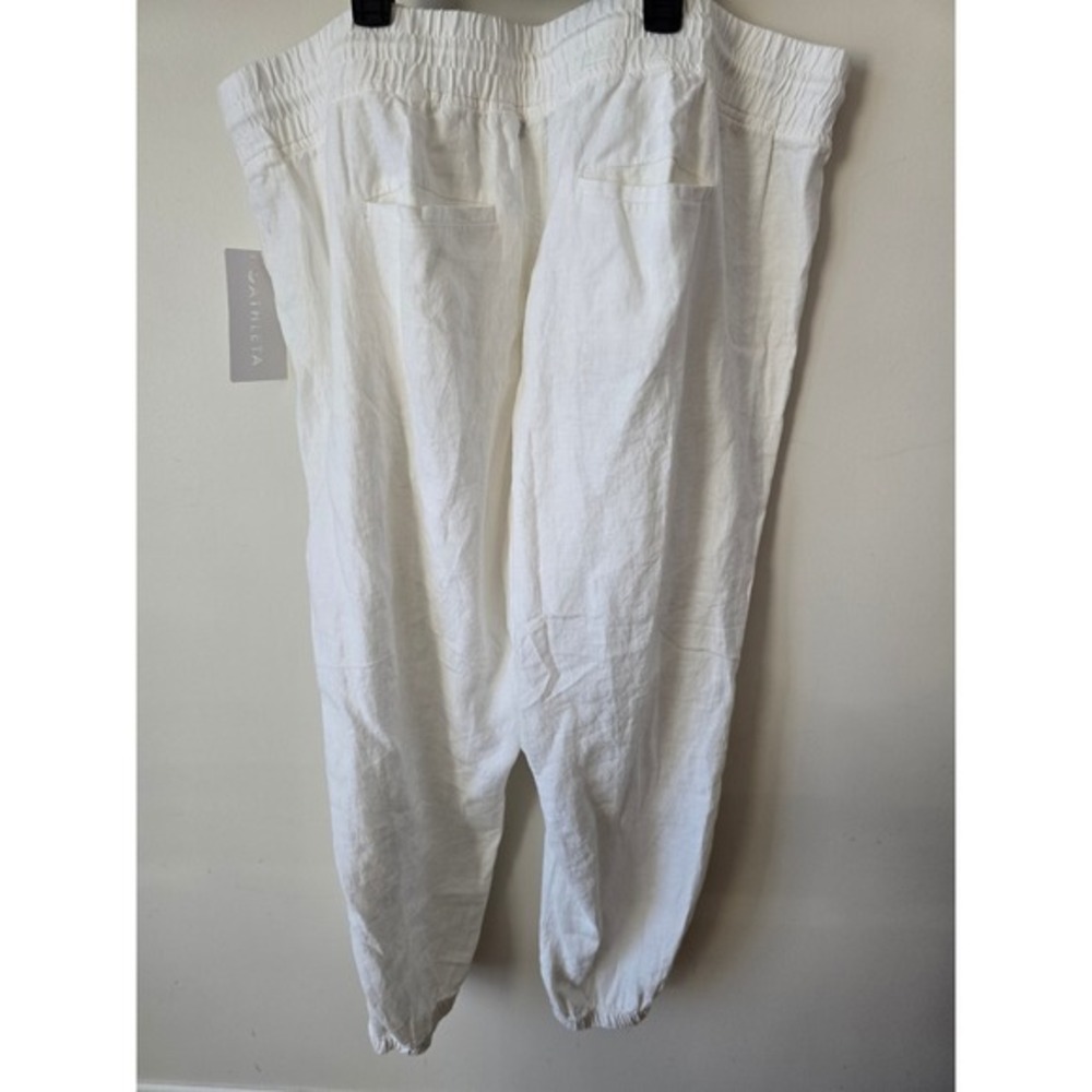 Athleta‎ Cabo Linen Jogger Pants White Lightweight Zip Pockets Size 26 - Picture 7 of 10